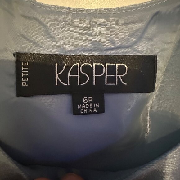 Kasper Petite 6P Shimmering Blue Sleeveless Top - Picture 3 of 8